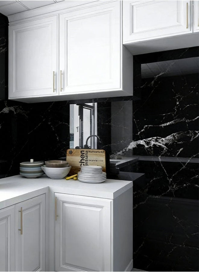 ورق جدران ذاتي اللصق، 6/10 قطع بنقشة رخامية، ملصقات جدارية زخرفية، ملصقات متعددة الاستخدامات، مقاوم للماء والزيوت، سميك، مقاوم للخدش، سهل القص، ملصقات بلاط أرضيات قابلة للتقشير، مثالي للمطابخ والحمامات - Image 3